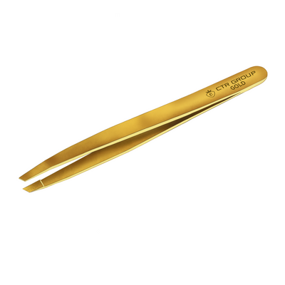 CTR Eyebrow beveled tweezers Gold